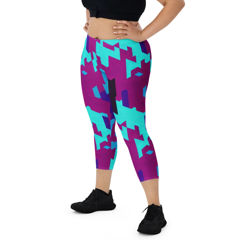 Electric Facets on Capri Leggings — Front