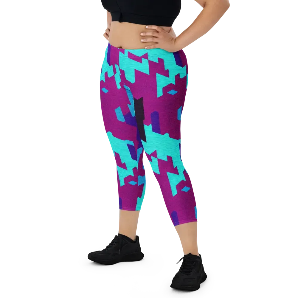 Electric Facets on Capri Leggings — Front