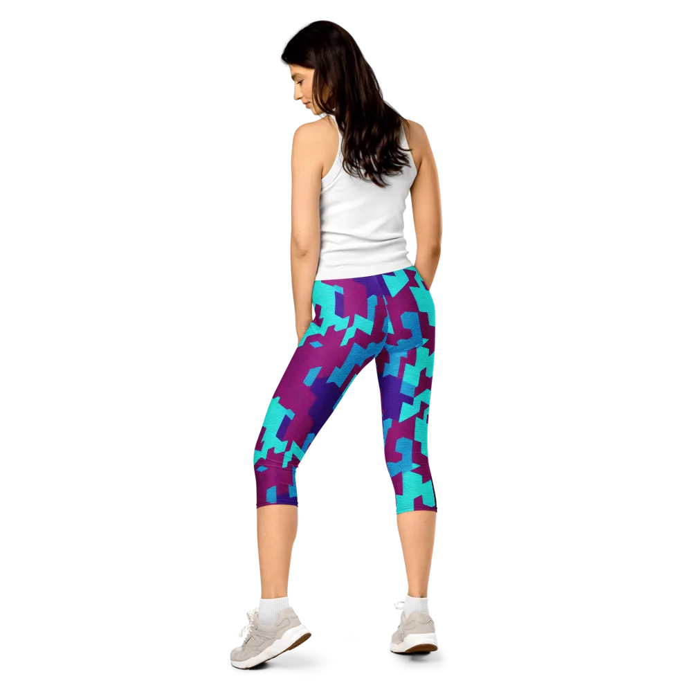Electric Facets on Capri Leggings — Back