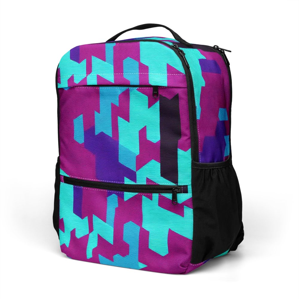Electric Facets on Utility Backpack — Left Front