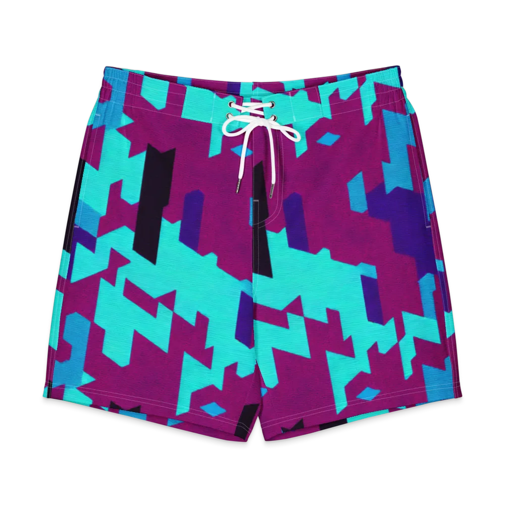 Electric Facets on Men's Board Shorts — Front