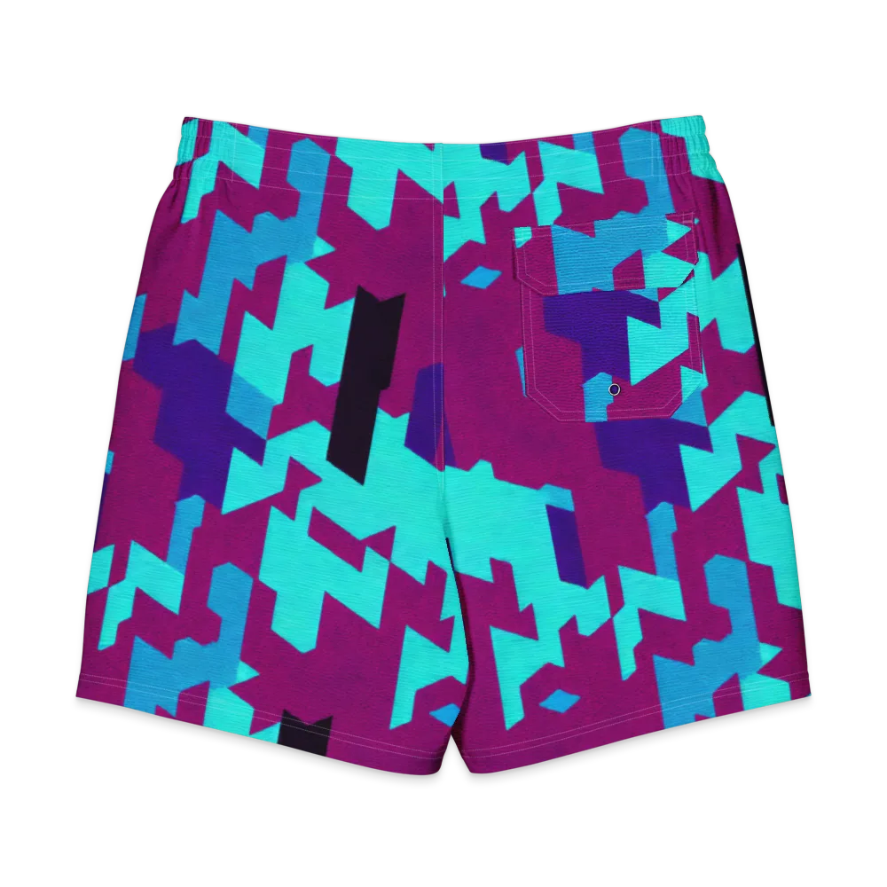 Electric Facets on Men's Board Shorts — Back