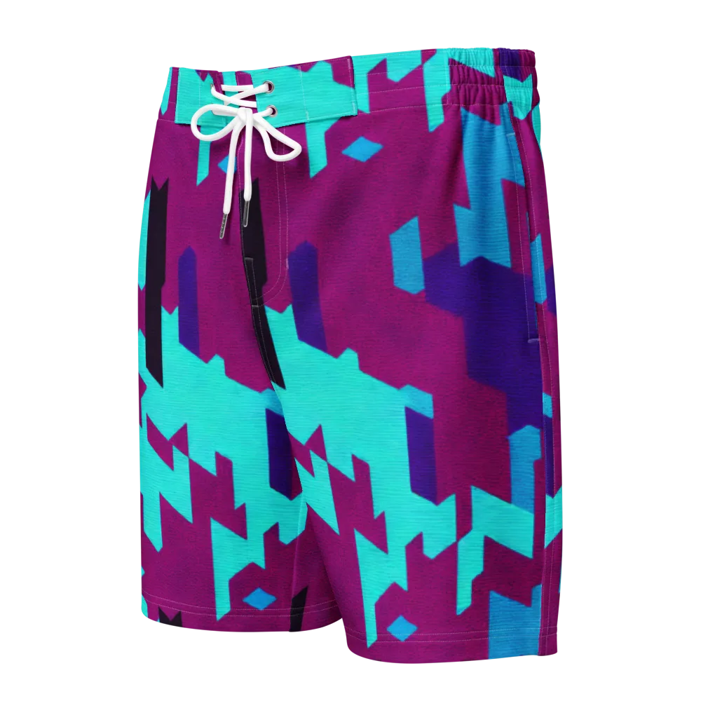 Electric Facets on Men's Board Shorts — Front