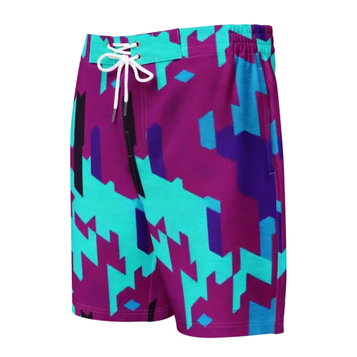 Electric Facets on a Men's Board Shorts