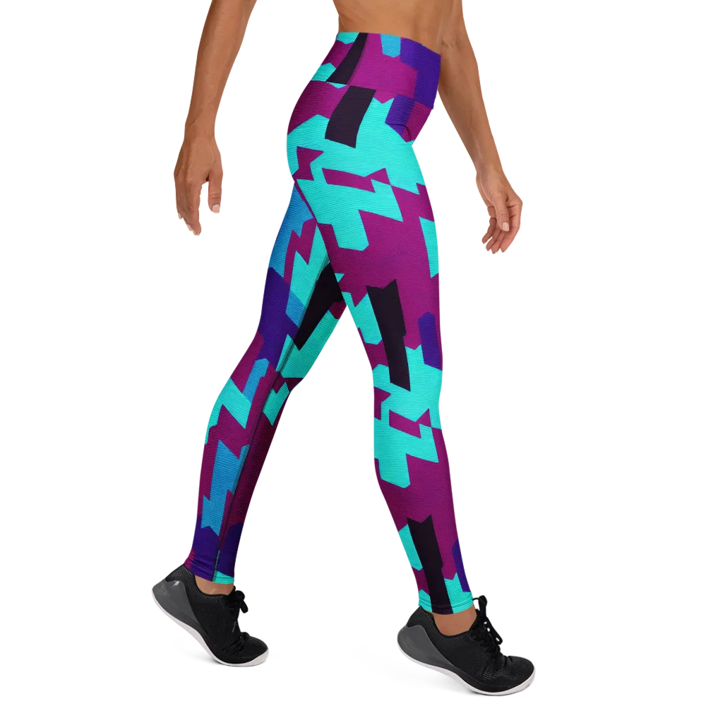 Electric Facets on Yoga Leggings — Right