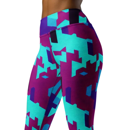 Electric Facets on a Yoga Leggings