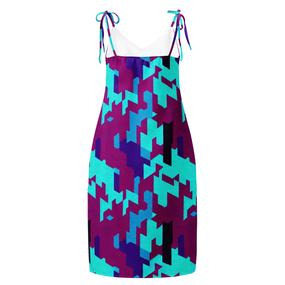 Electric Facets on Slip Dress — Back