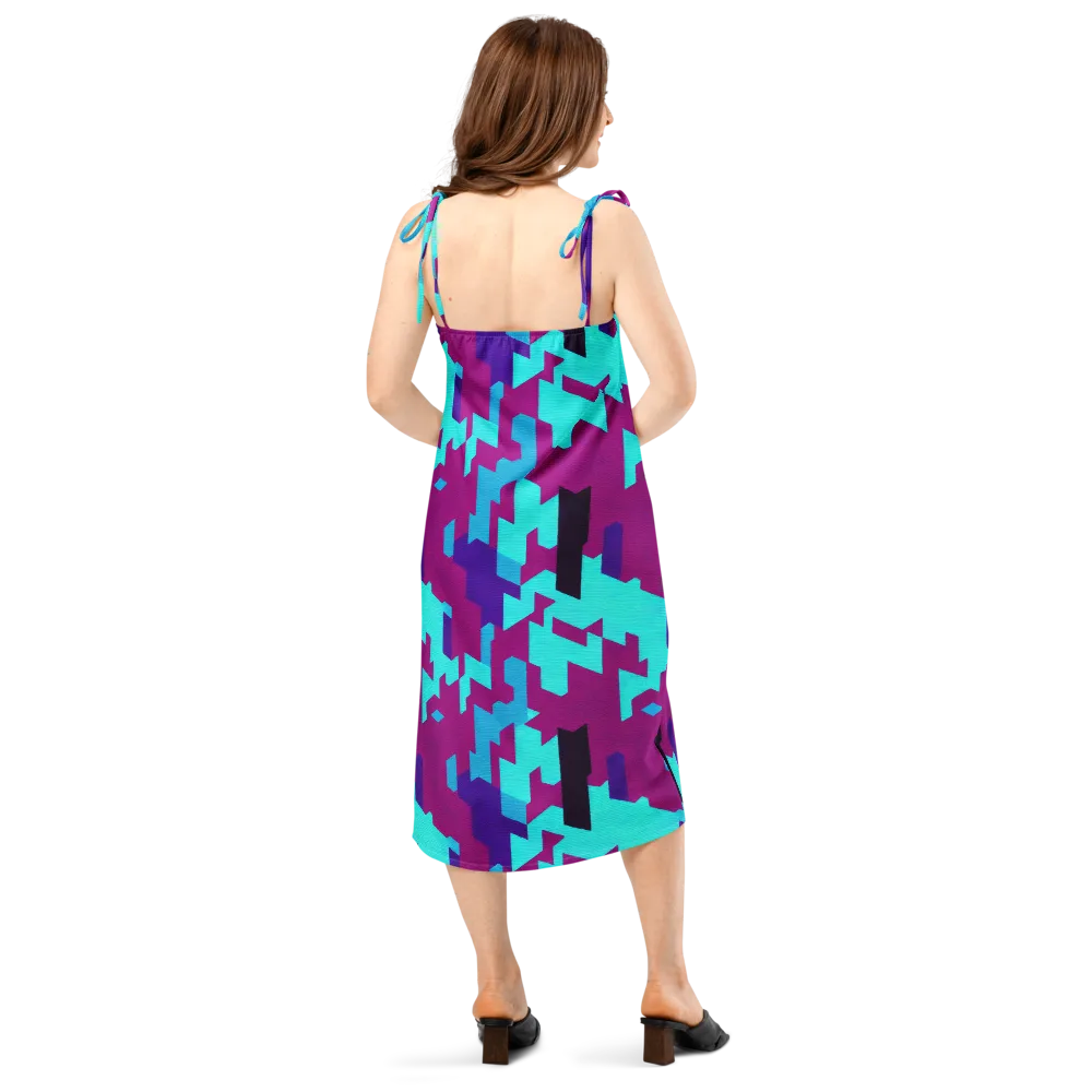 Electric Facets on Slip Dress — Back