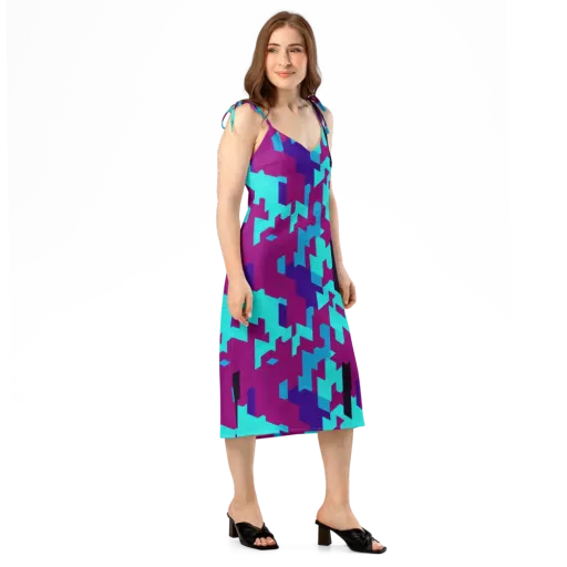 Electric Facets on a Slip Dress