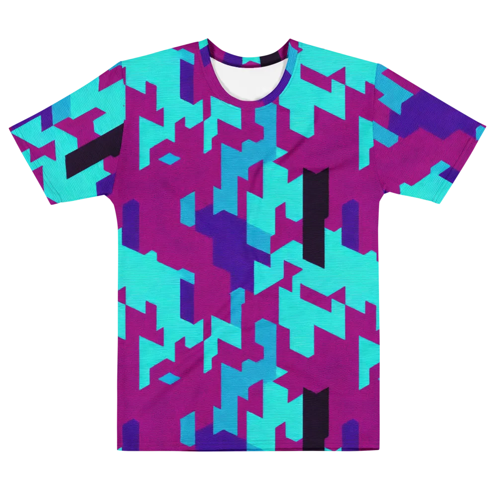 Electric Facets on Men's Cotton Crew Neck T-Shirt — Front