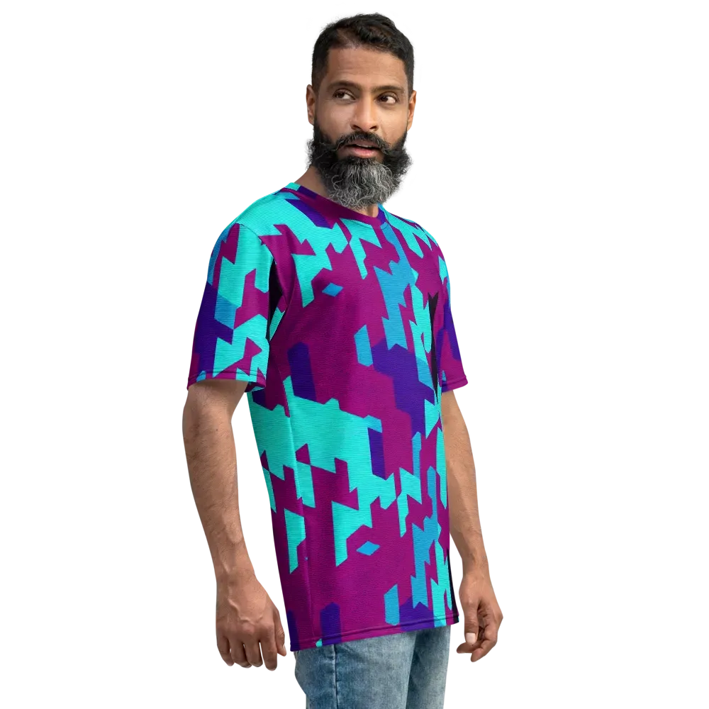 Electric Facets on Men's Crew Neck T-Shirt — Right