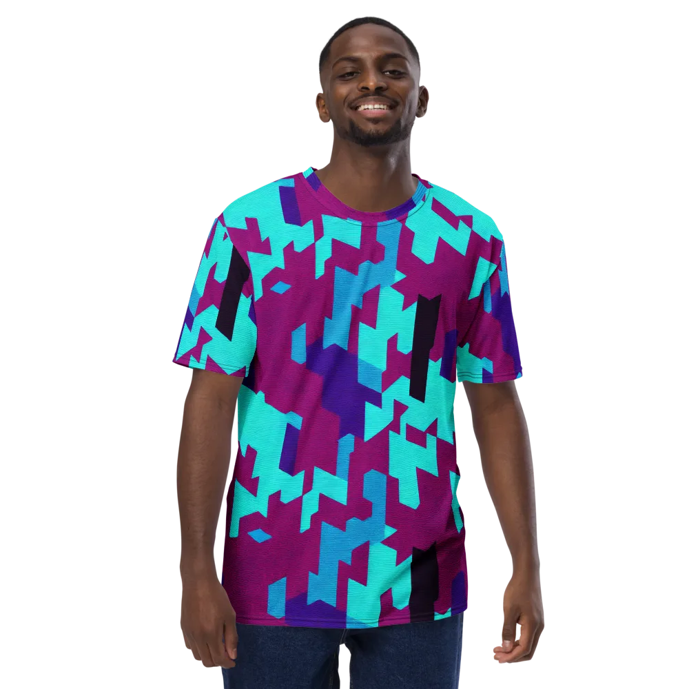 Electric Facets on Men's Crew Neck T-Shirt — Front