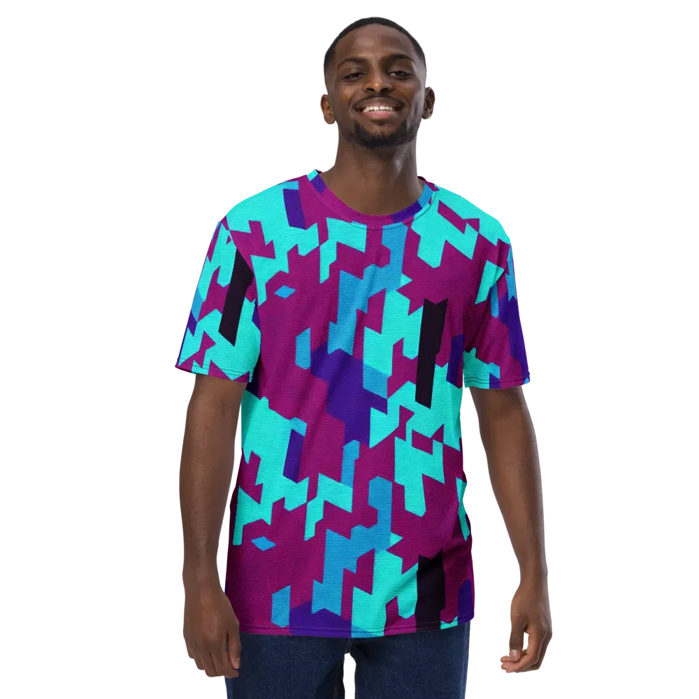 Electric Facets on Men's Crew Neck T-Shirt — Front