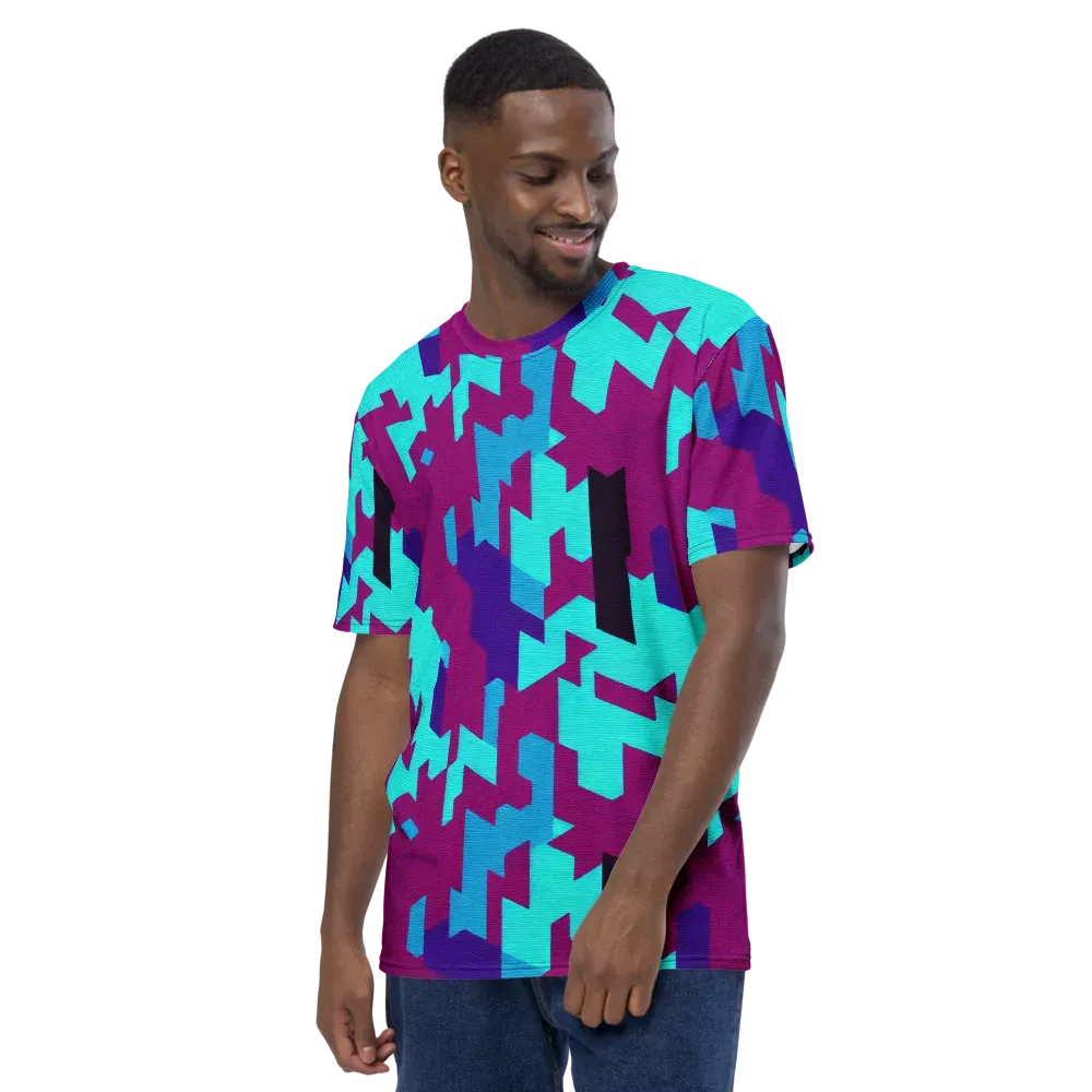 Electric Facets on Men's Crew Neck T-Shirt — Left