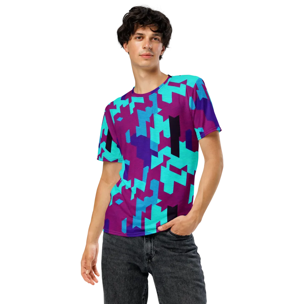 Electric Facets on Men's Crew Neck T-Shirt — Front
