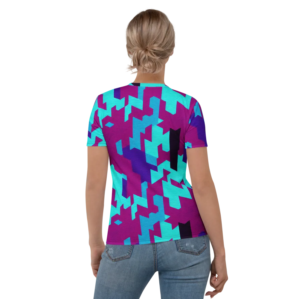 Electric Facets on Women's Crew Neck T-Shirt — Back