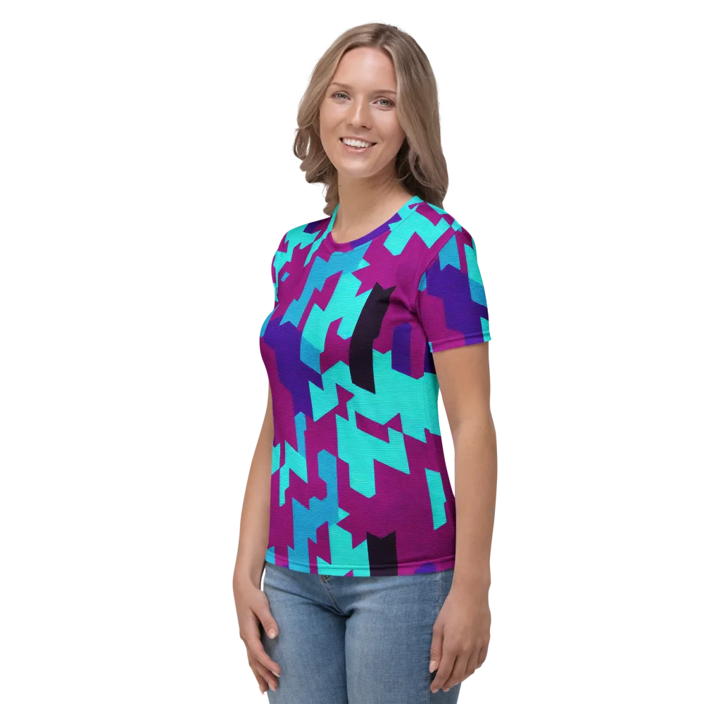 Electric Facets on Women's Crew Neck T-Shirt — Left