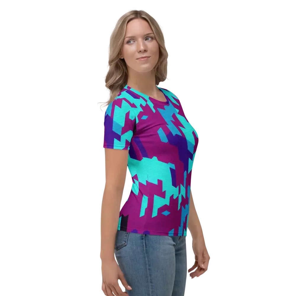 Electric Facets on Women's Crew Neck T-Shirt — Right