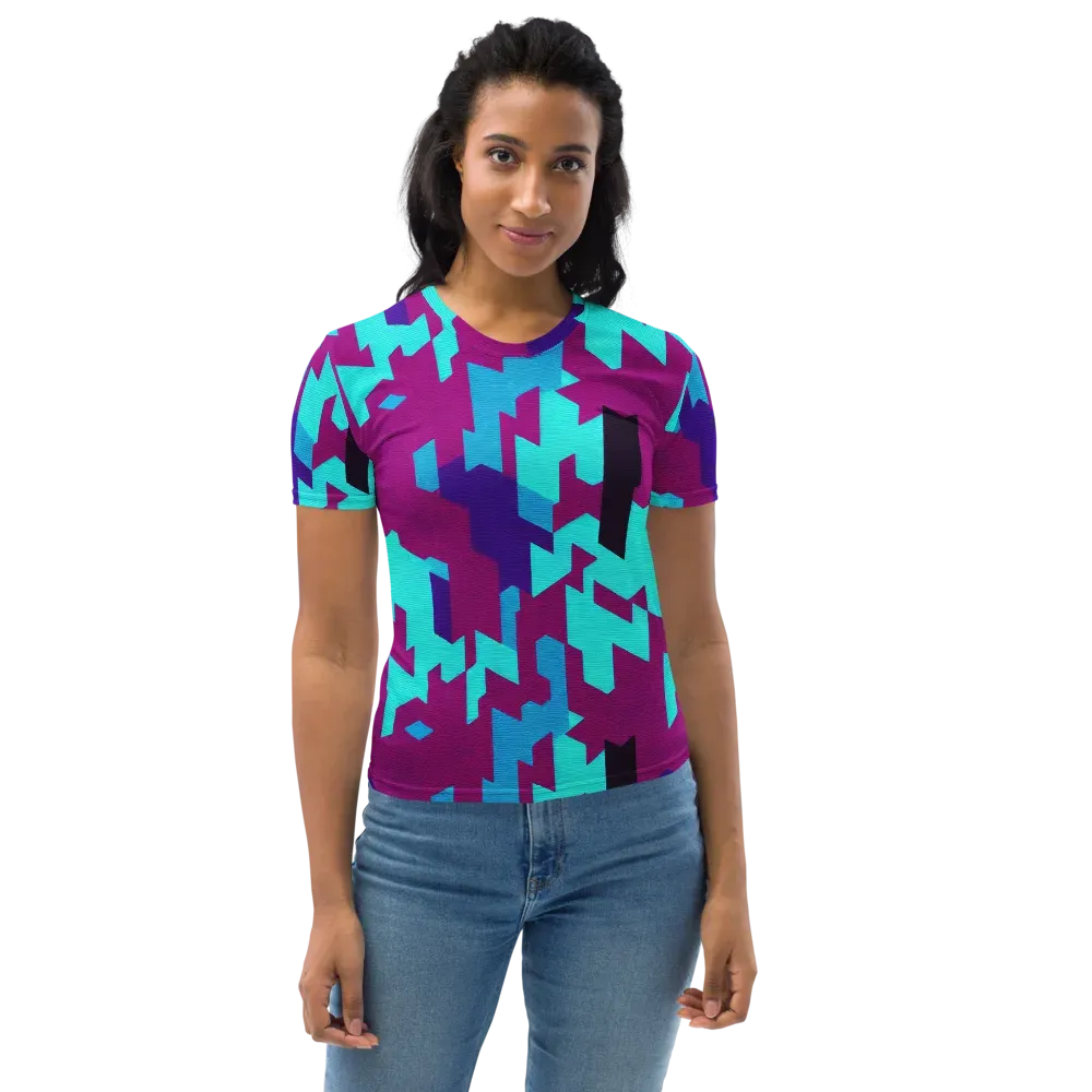 Electric Facets on Women's Crew Neck T-Shirt — Front