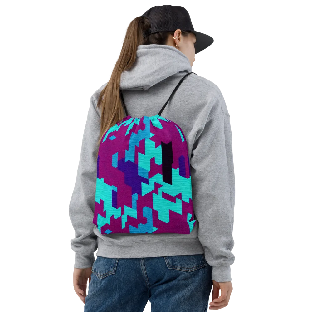 Electric Facets on Drawstring Bag — Front