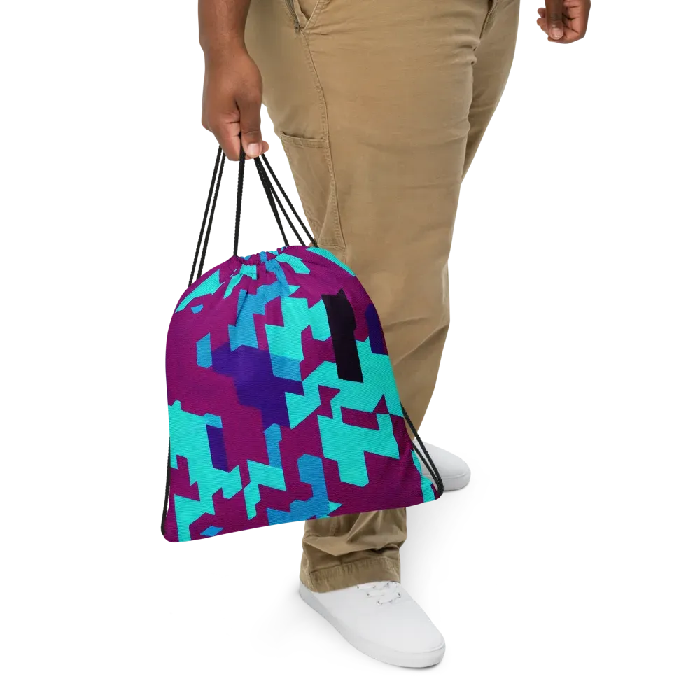 Electric Facets on Drawstring Bag — Front