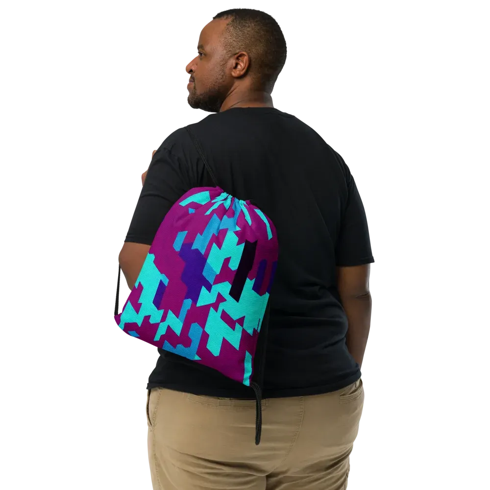 Electric Facets on Drawstring Bag — Front