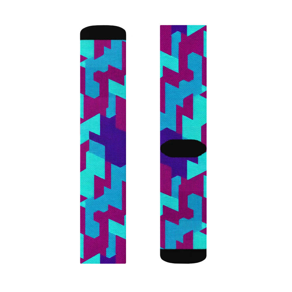 Electric Facets on Socks — Left Sock