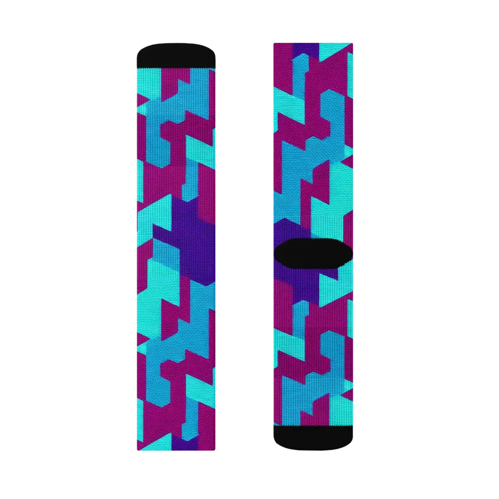 Electric Facets on Socks — Right Sock
