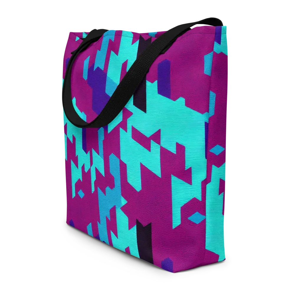 Electric Facets on Large Tote Bag W/ Pocket — Front