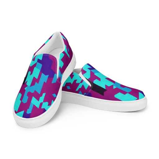 Electric Facets on a Women's Slip-On Canvas Shoes
