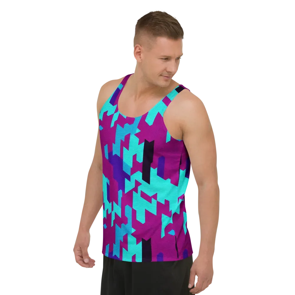 Electric Facets on Men's Tank Top — Left Front
