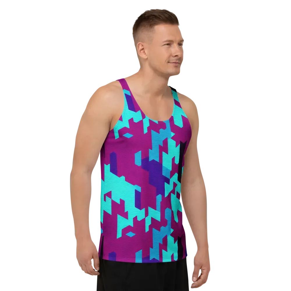 Electric Facets on Men's Tank Top — Right Front