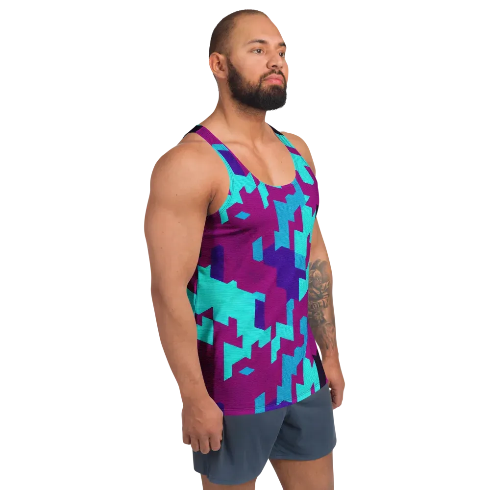 Electric Facets on Men's Tank Top — Right Front