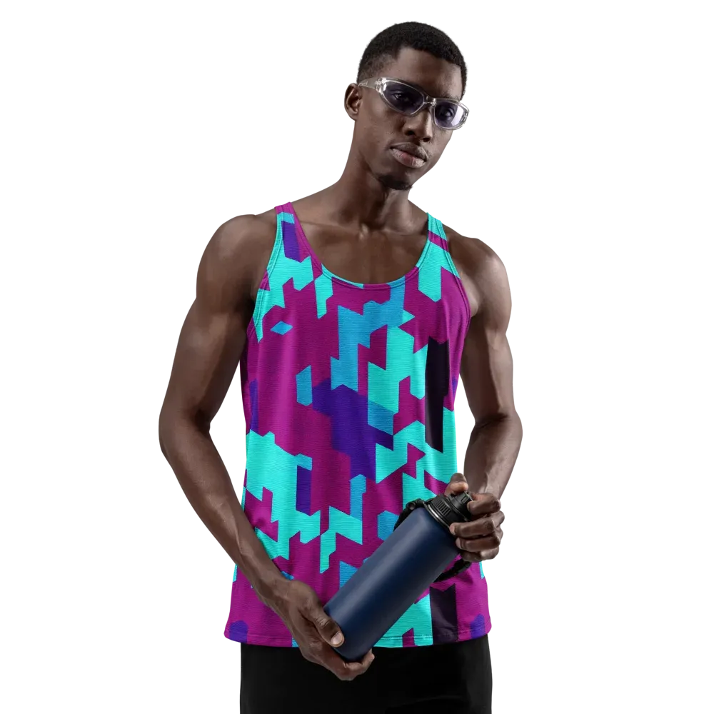 Electric Facets on Men's Tank Top — Front