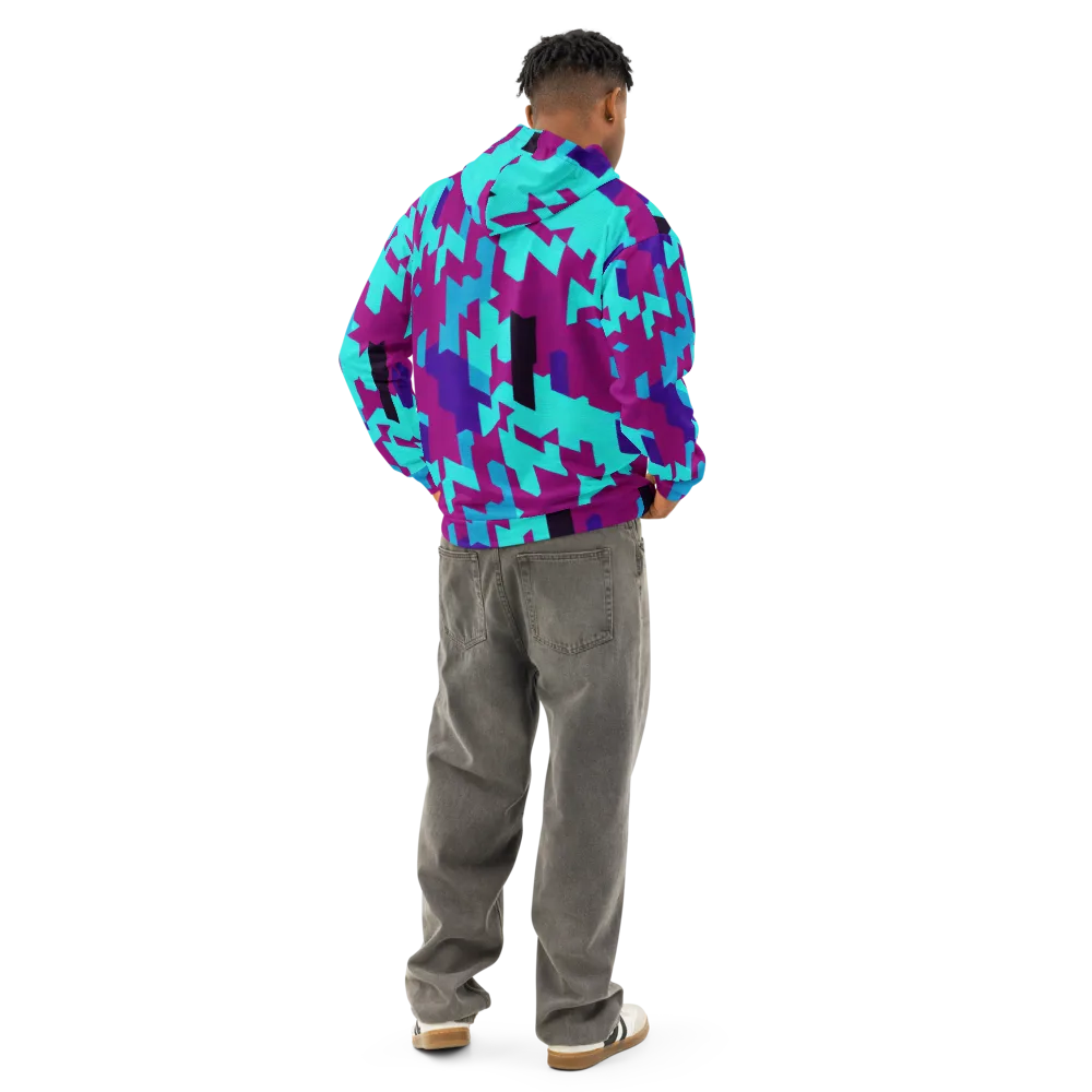 Electric Facets on Cotton Hoodie — Back