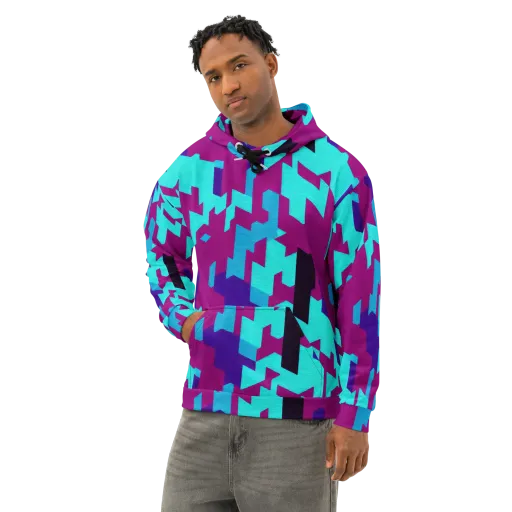Electric Facets on a Cotton Hoodie