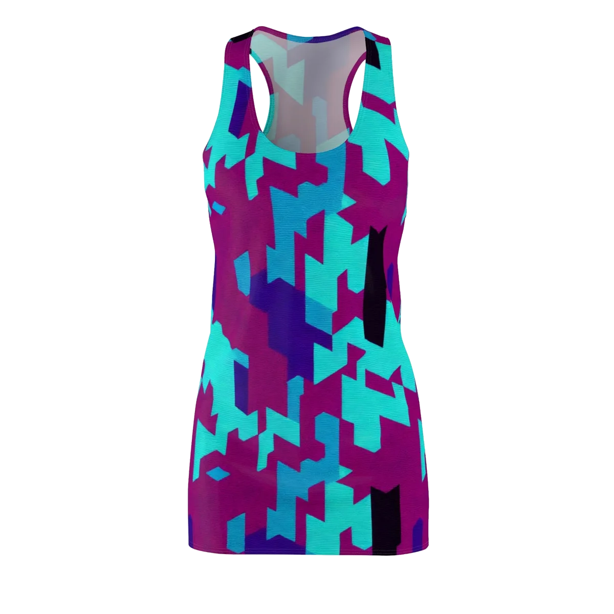 Electric Facets on Racerback Dress — Front
