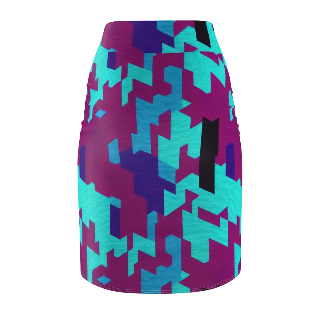 Electric Facets on Pencil Skirt — Back