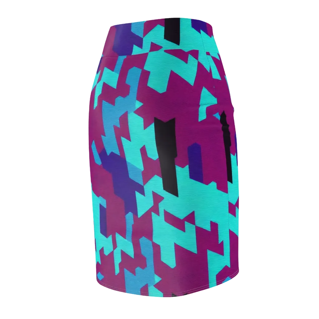Electric Facets on Pencil Skirt — Back Side