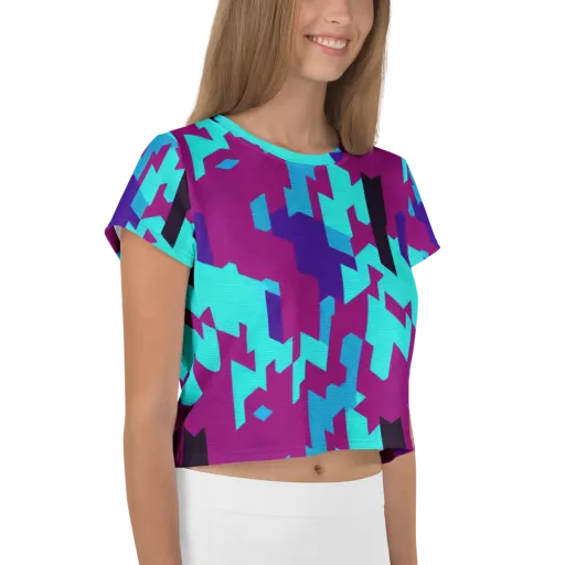 Electric Facets on a Crop Tee