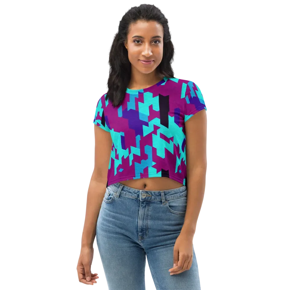 Electric Facets on Crop Tee — Front