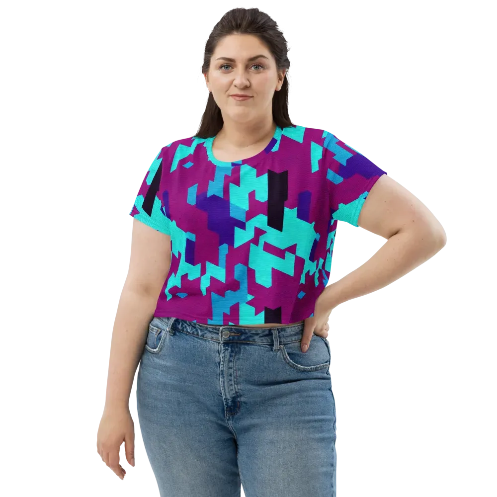 Electric Facets on Crop Tee — Front