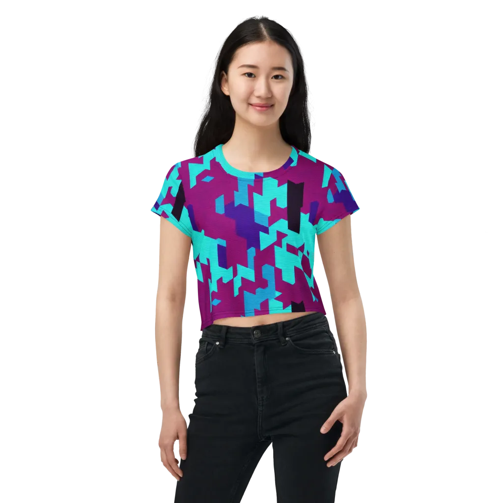 Electric Facets on Crop Tee — Front