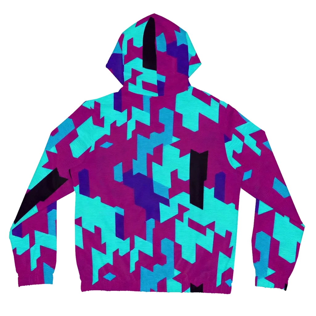 Electric Facets on Women's Full-Zip Hoodie — Back
