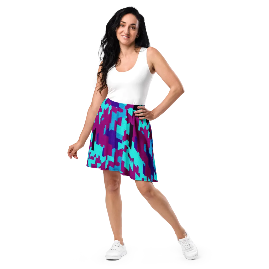 Electric Facets on Skater Skirt — Front