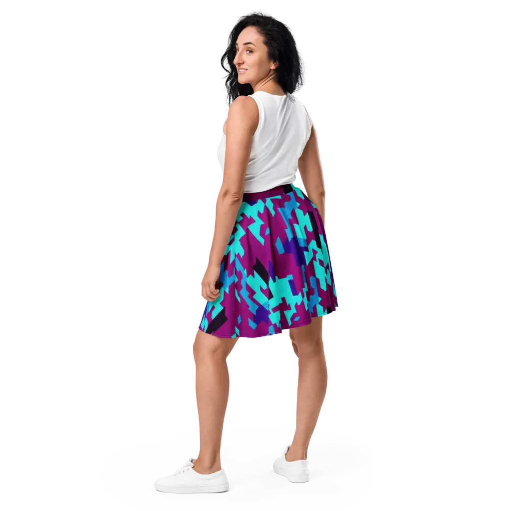 Electric Facets on Skater Skirt — Back
