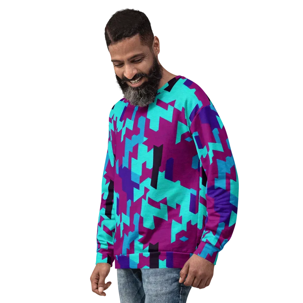 Electric Facets on Sweatshirt — Left Front