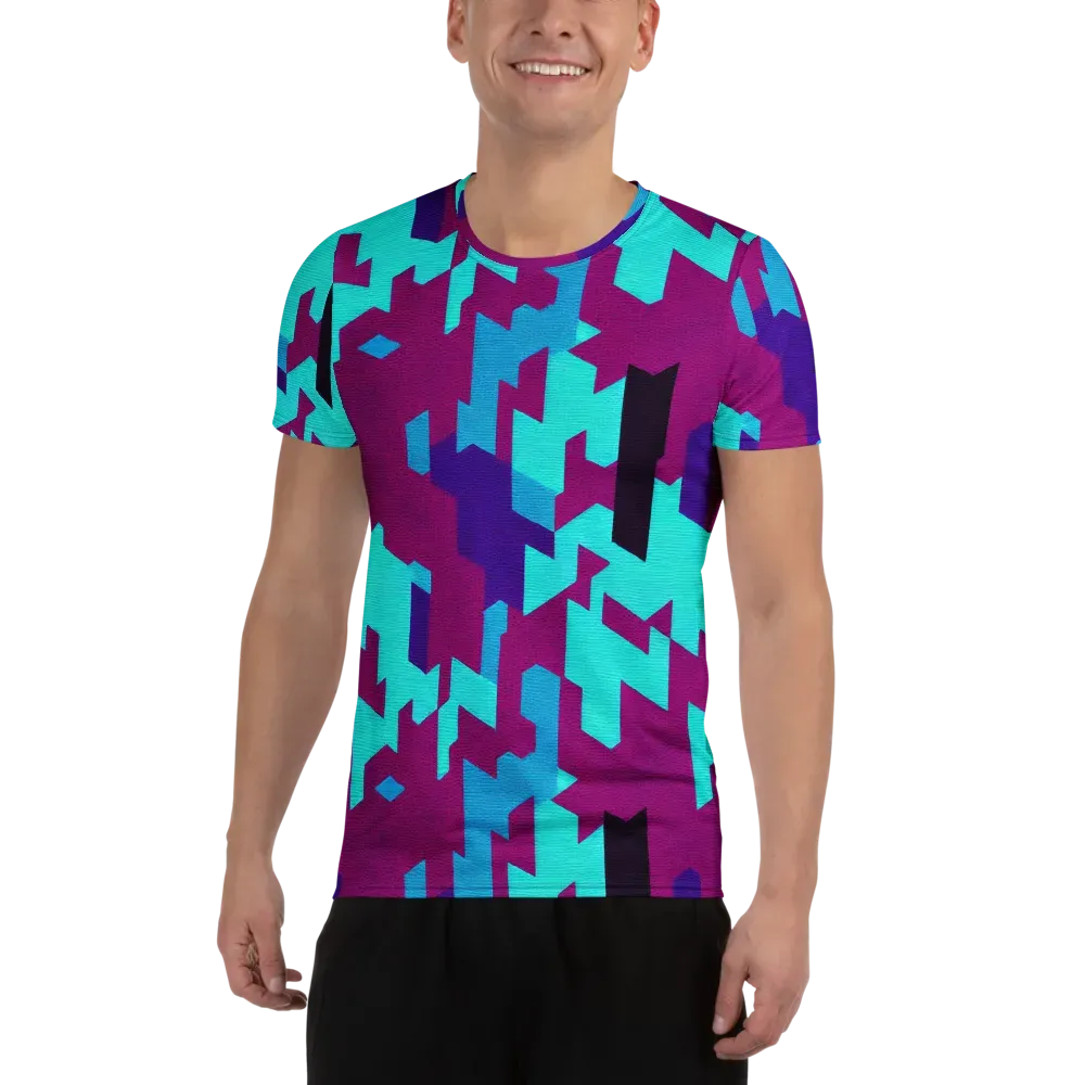 Electric Facets on Men's Athletic T-Shirt — Front