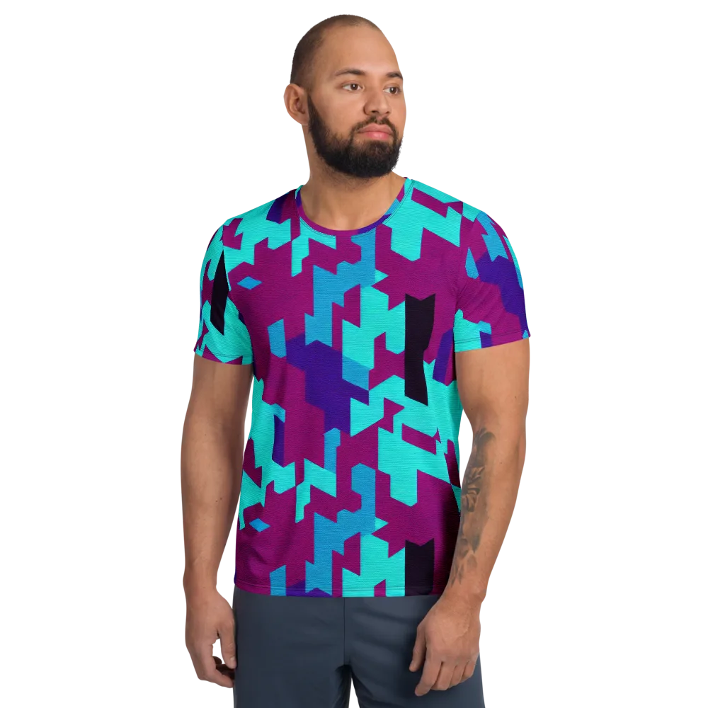Electric Facets on Men's Athletic T-Shirt — Front