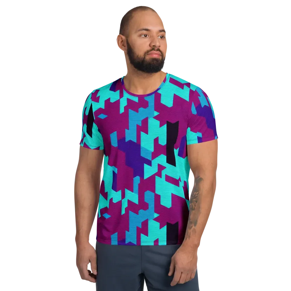 Electric Facets on Men's Athletic T-Shirt — Front